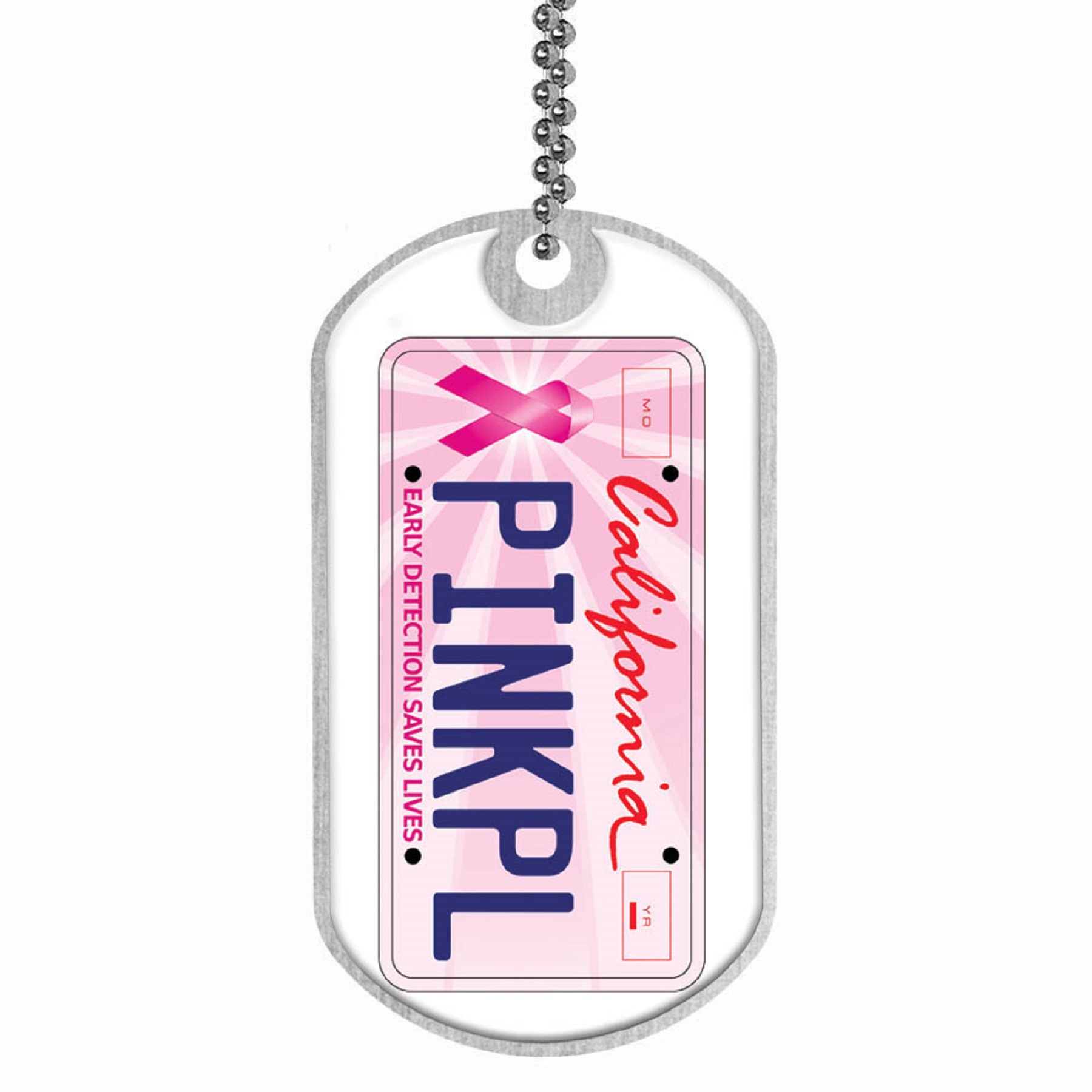 Express 2" X 1 1/8" Double Sided Aluminum Dog Tag With 24" Ball Chain 13