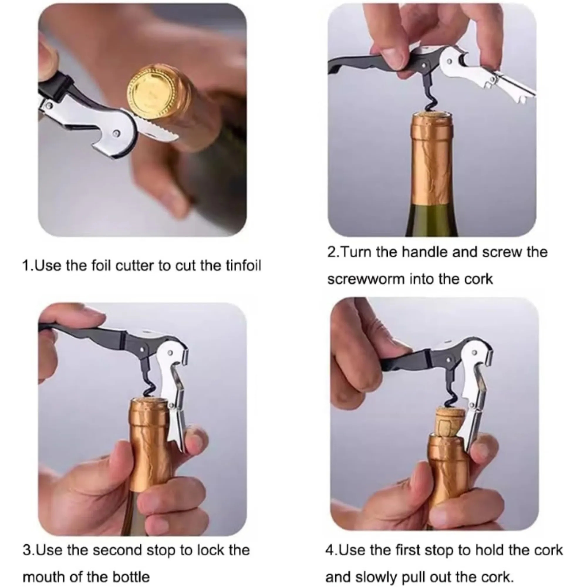 Portable Stainless Steel Multifunctional Wine Bottle Opener 4