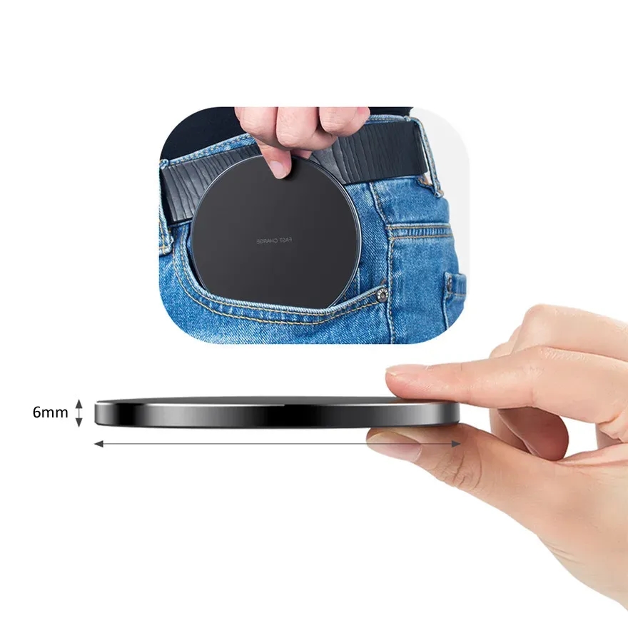 Ultra Slim 15W Qi Wireless Charger Pad 4