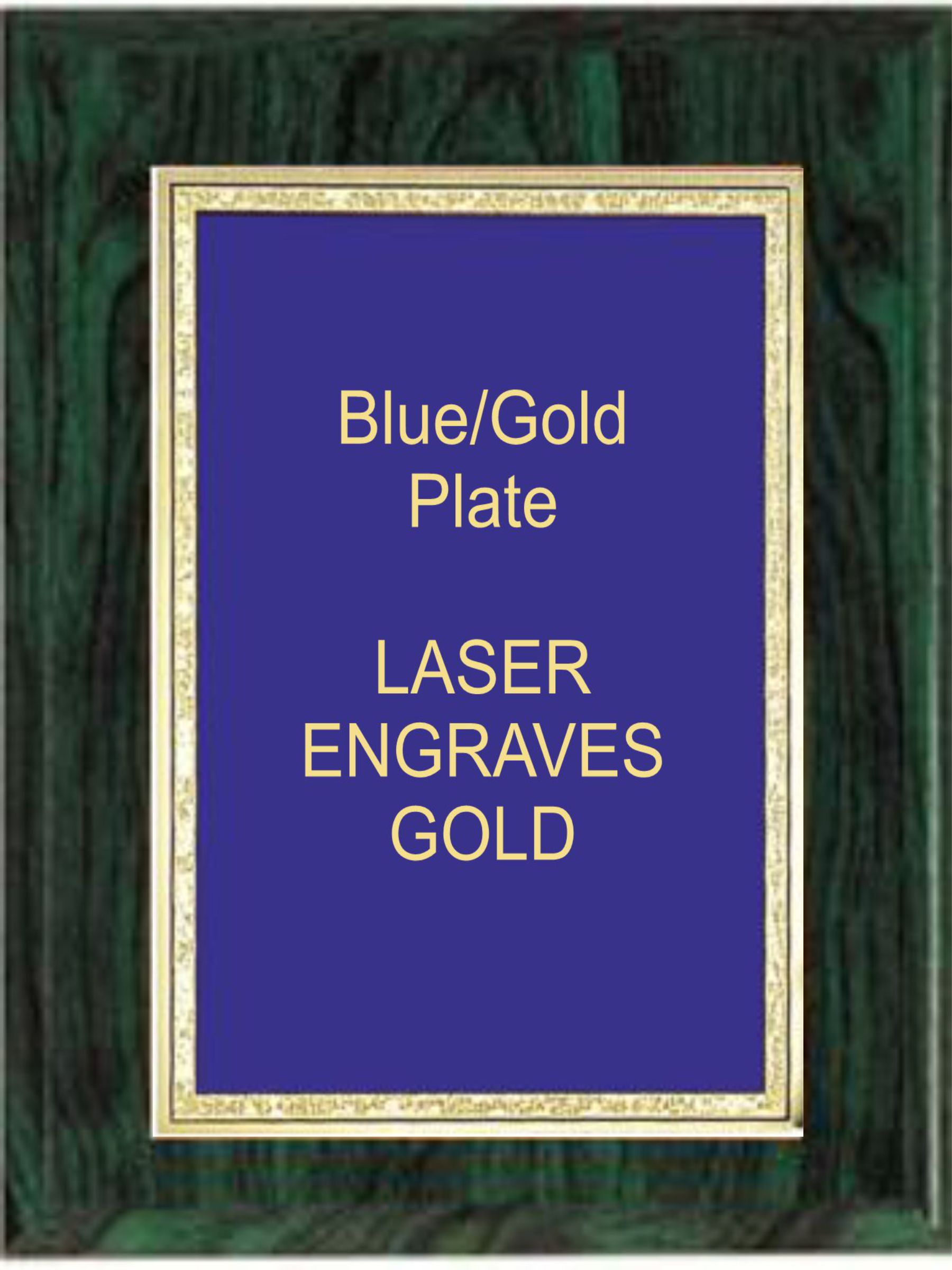 5" x 7" Green Woodgrain Plaque with a Blue Florentine Plate 2