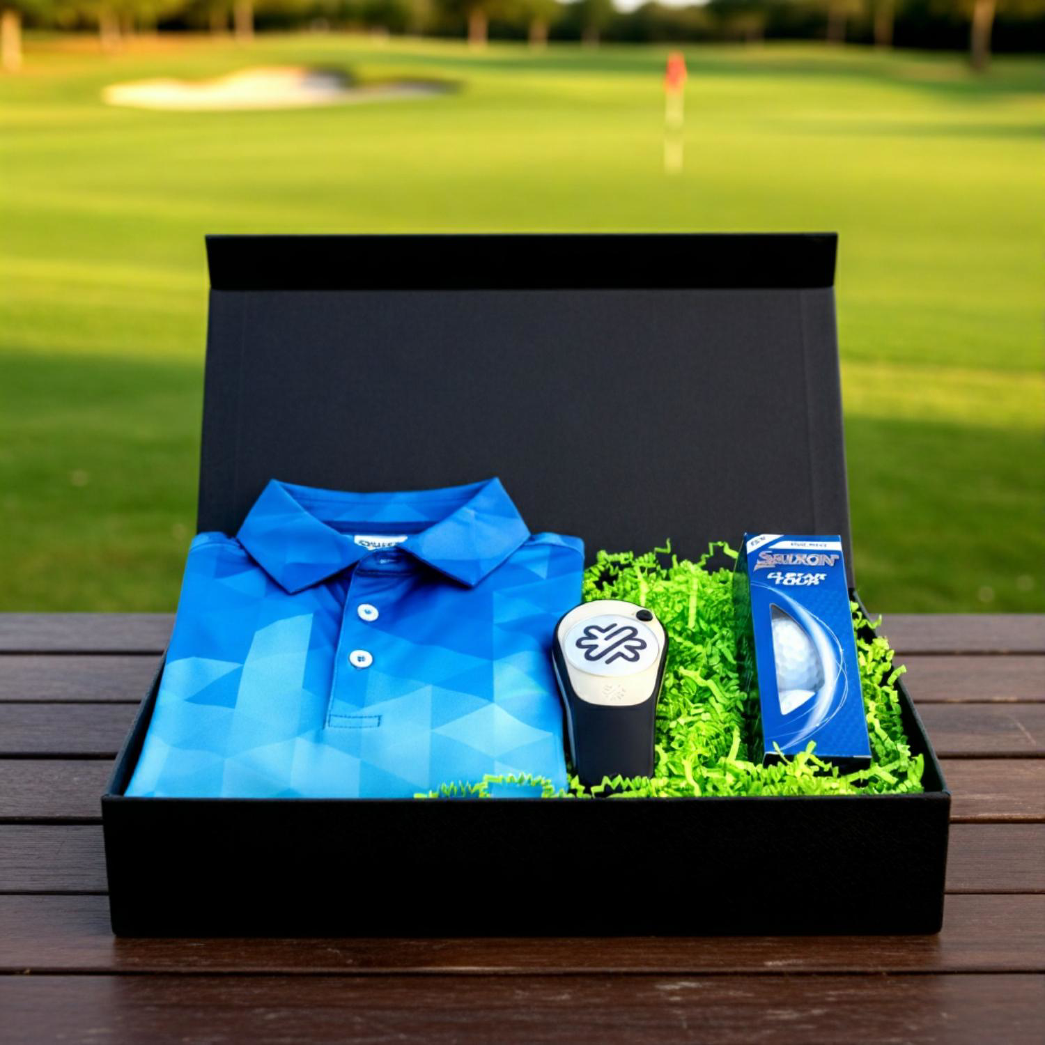 YATTA Golf® Abstract Men's Polo Shirt, Srixon® Golf Balls & Pitchfix® Icon Divot Tool Gift Set 1