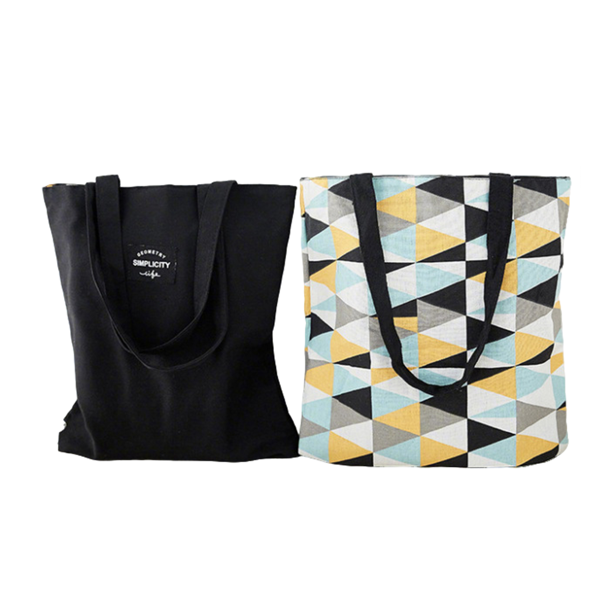Reversible Cotton Carry Tote Double Layer 16" x 13.5" 5