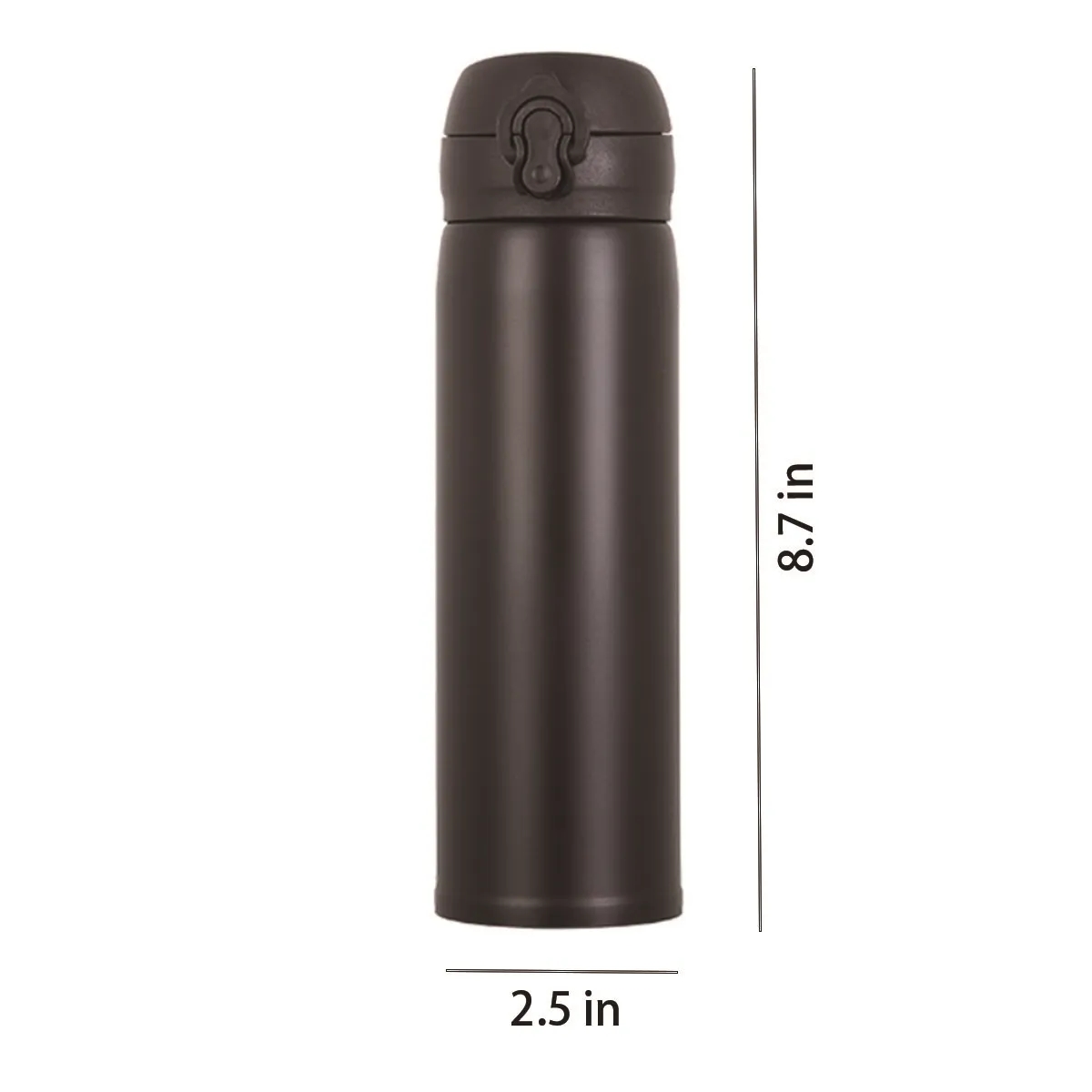 Portable Stainless Steel Water Bottle with Quick-Open Lid 6