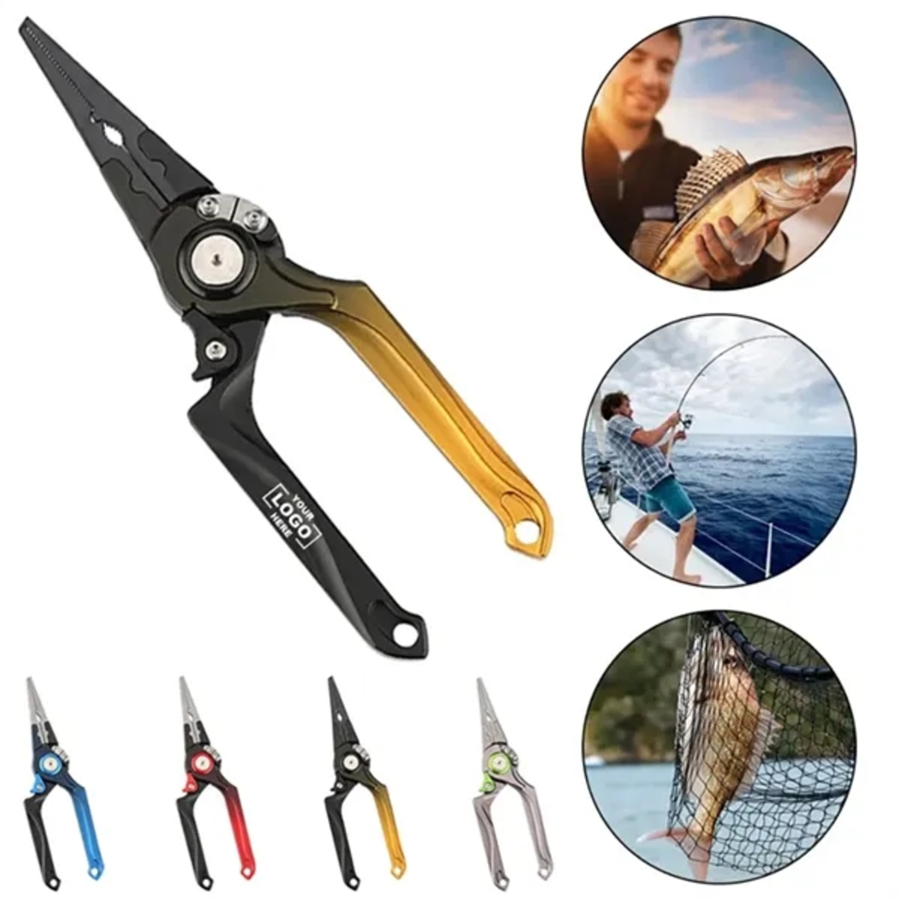 Self-Locking Fishing Pliers Braided Line Cutter Fish Lure Re 1