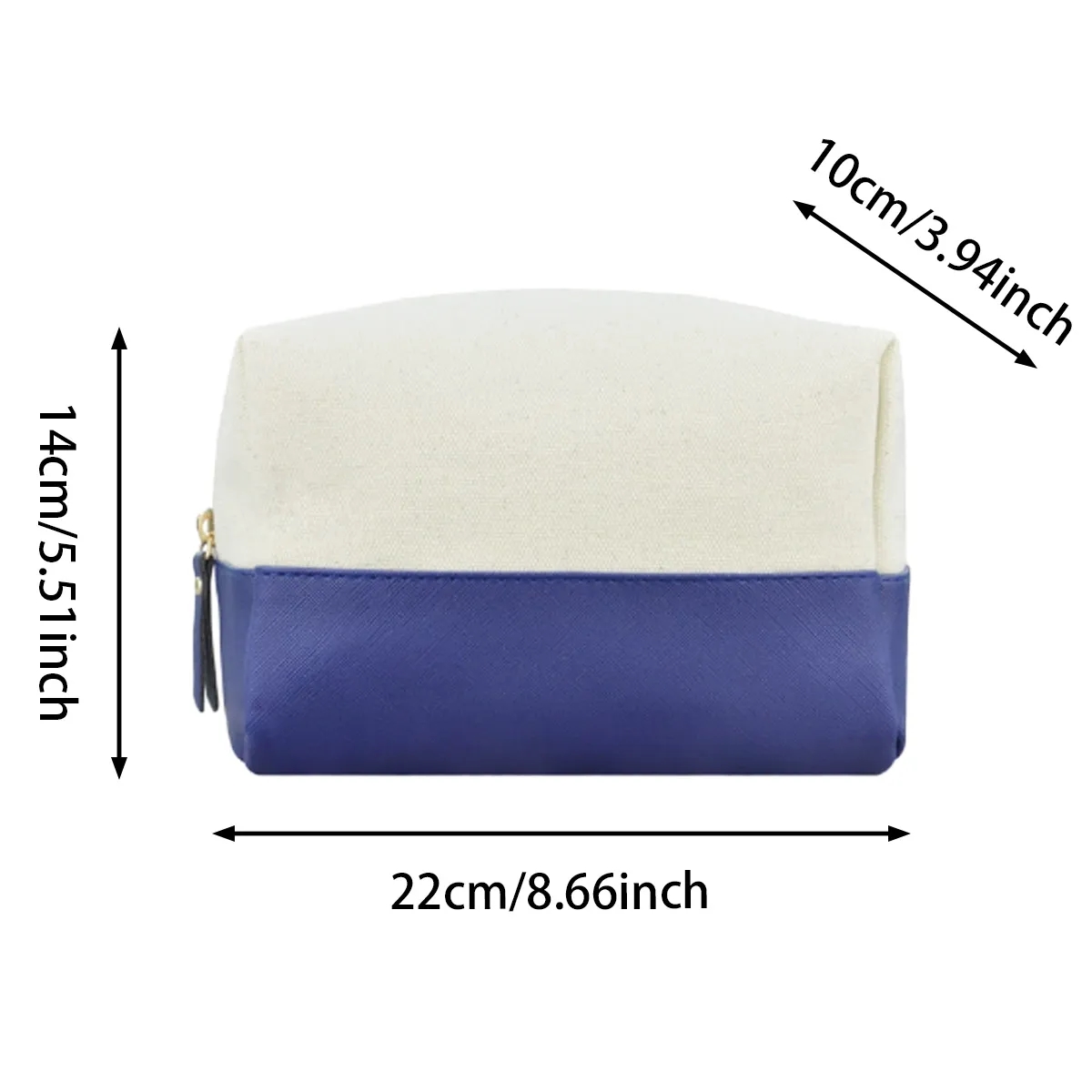 7L Canvas & PU Leather Zippered Cosmetic Makeup Bag 3
