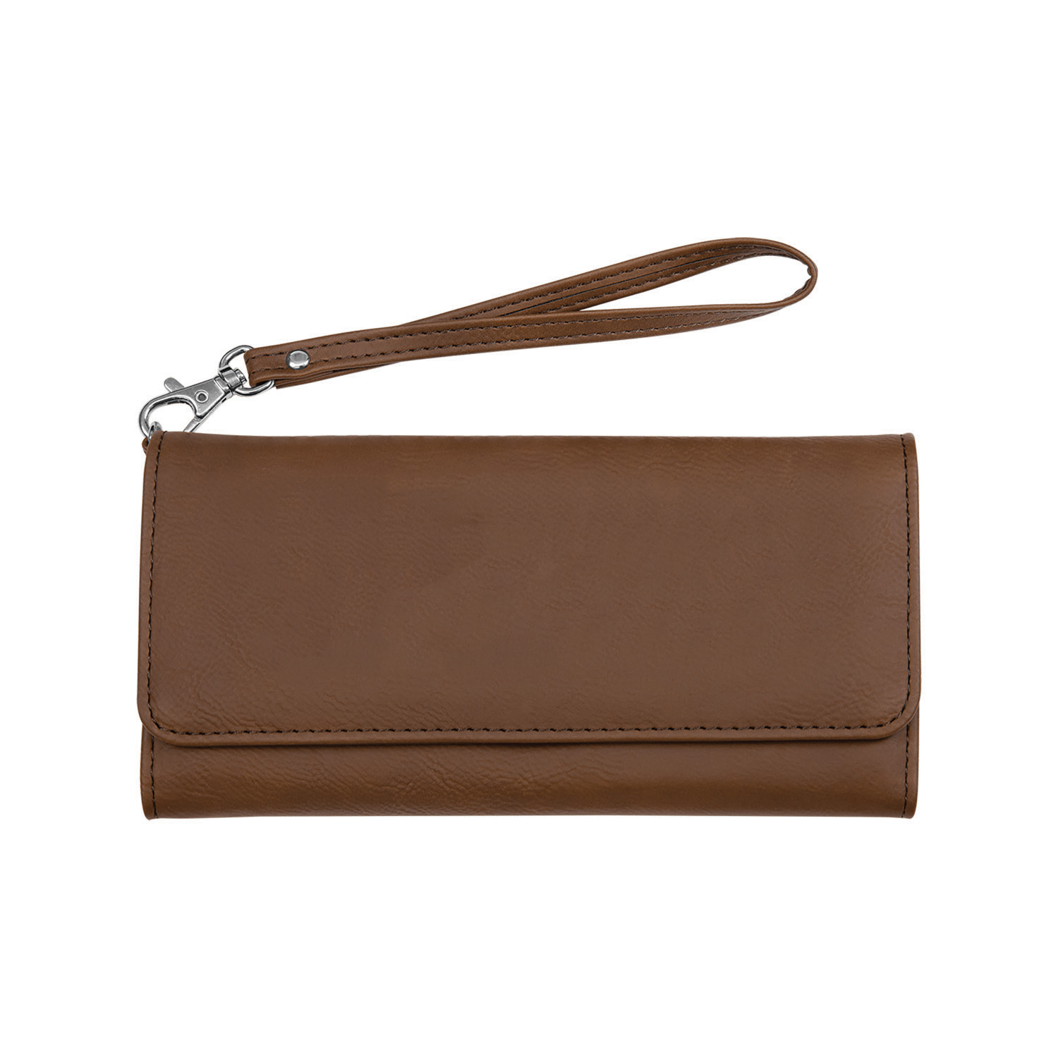 Dark Brown Leatherette Wallet with Strap 3
