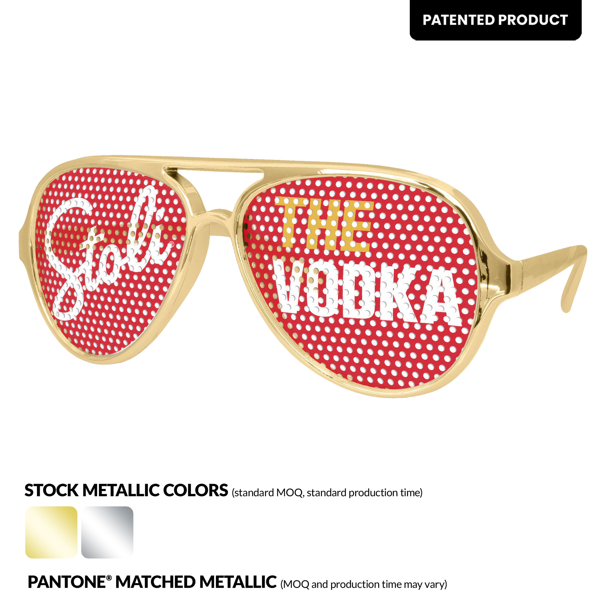 Metallic Aviator Sport Pinhole Sunglasses