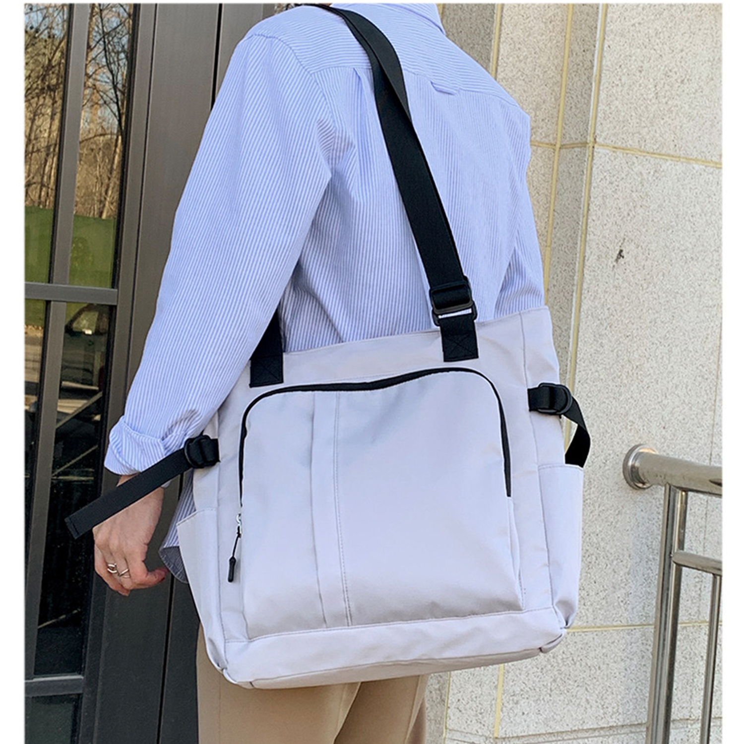 Multi Pocket Shopper Shoulder Bag 5