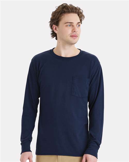 Unisex Workwear Long Sleeve Pocket T-Shirt - W120 17