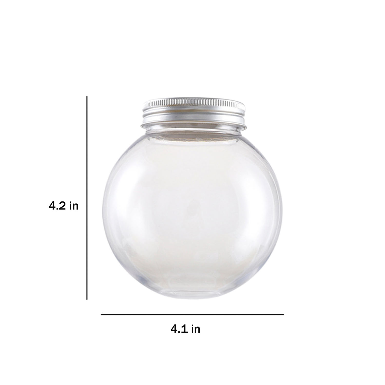 17oz Round Clear Plastic Bottle w/ Lid 4
