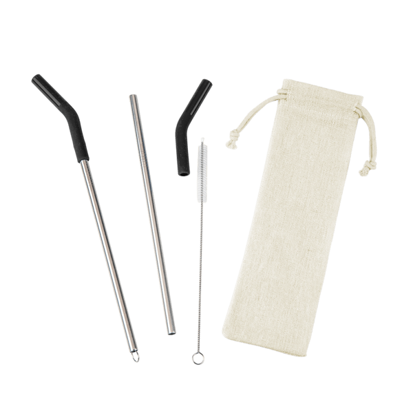 Reusable Stainless Steel Two Straw Set 7