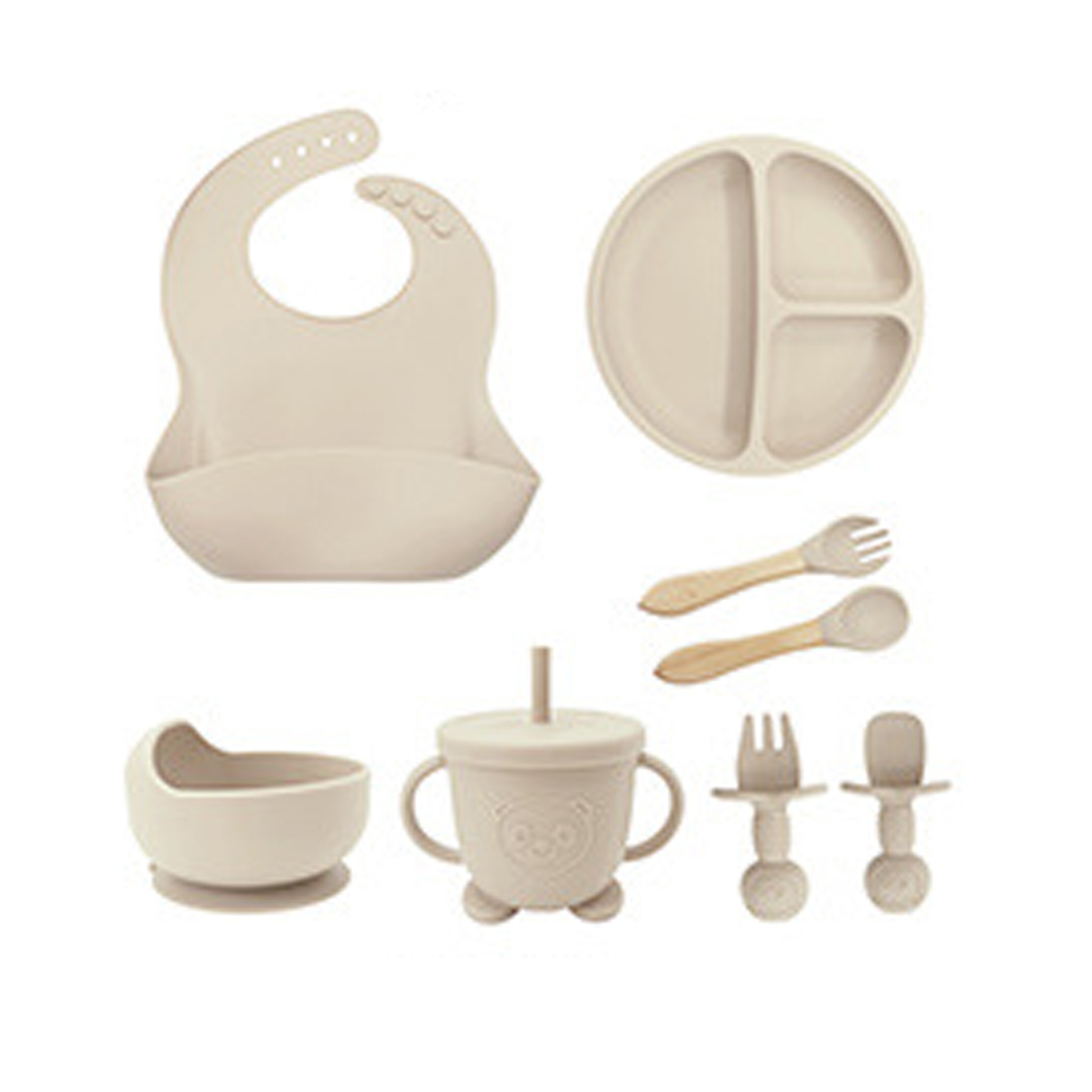8pcs Silicone Baby Feeding Set 4