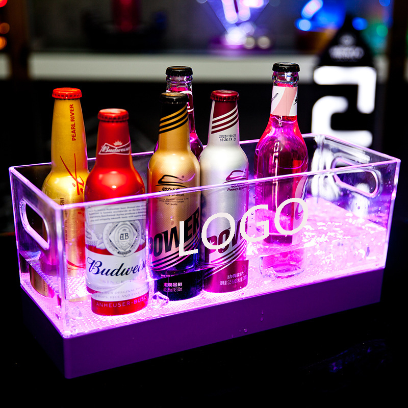12cs Bottle Square Colors Changing Led Ice Bucket 3