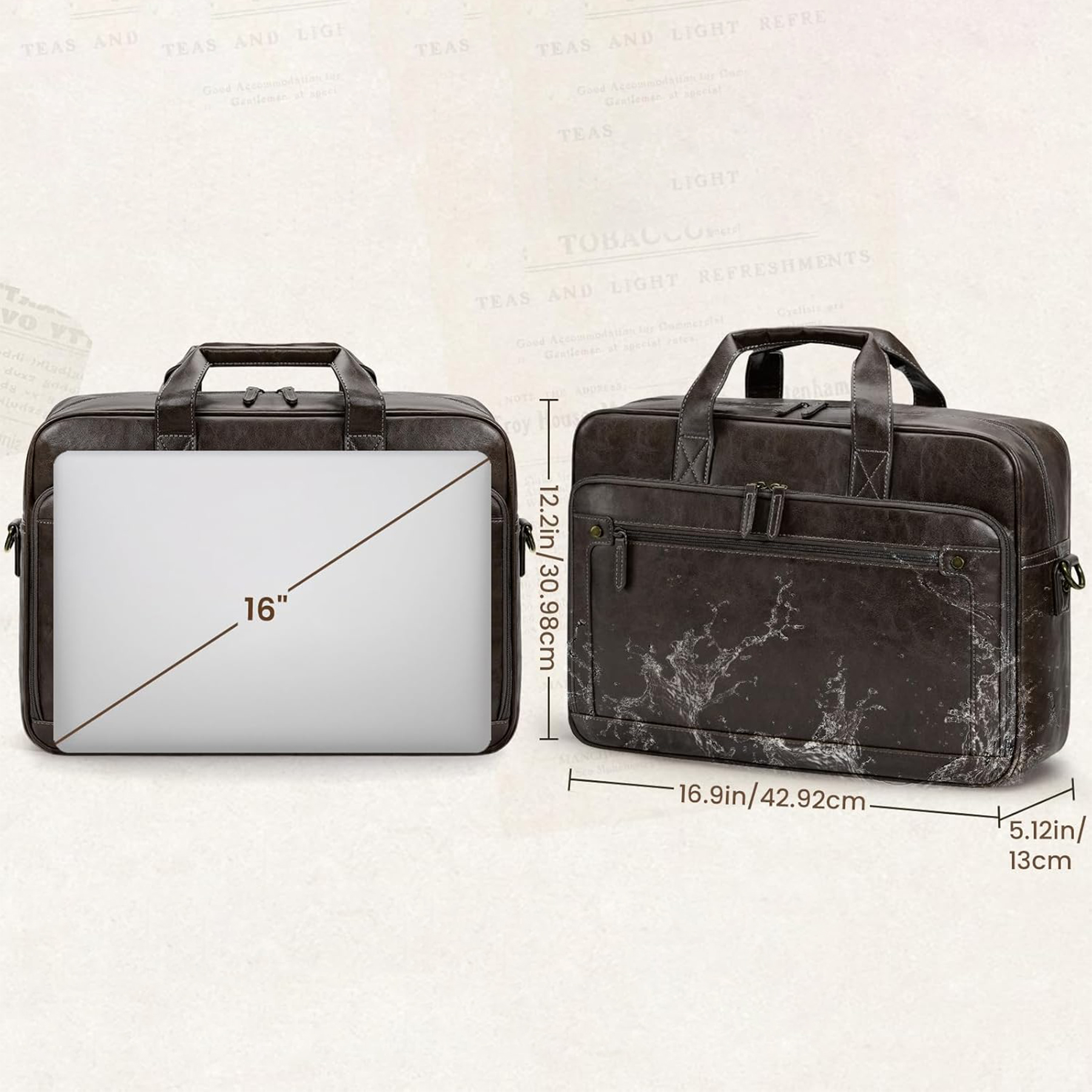 Leather Briefcase Laptop Bag 5