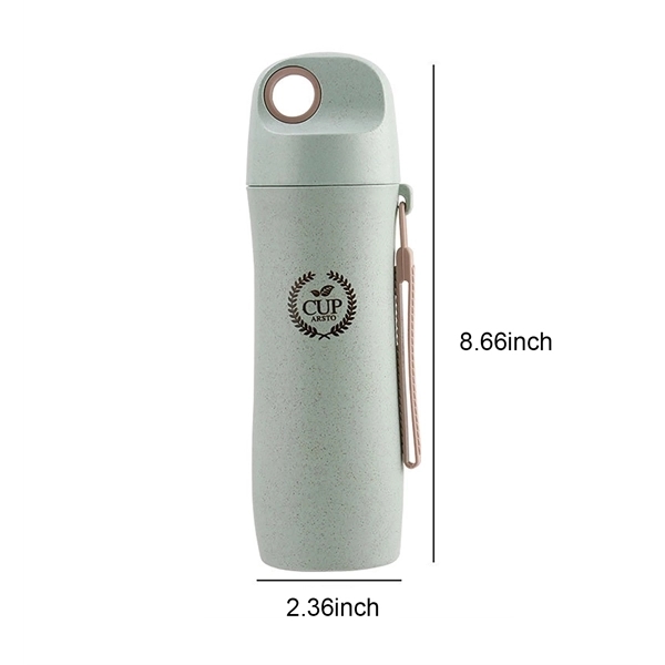 Wheat Straw Portable Leakproof Water Cup 14Oz 2