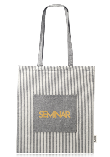 Recycled Striped Cotton Tote Bags 5