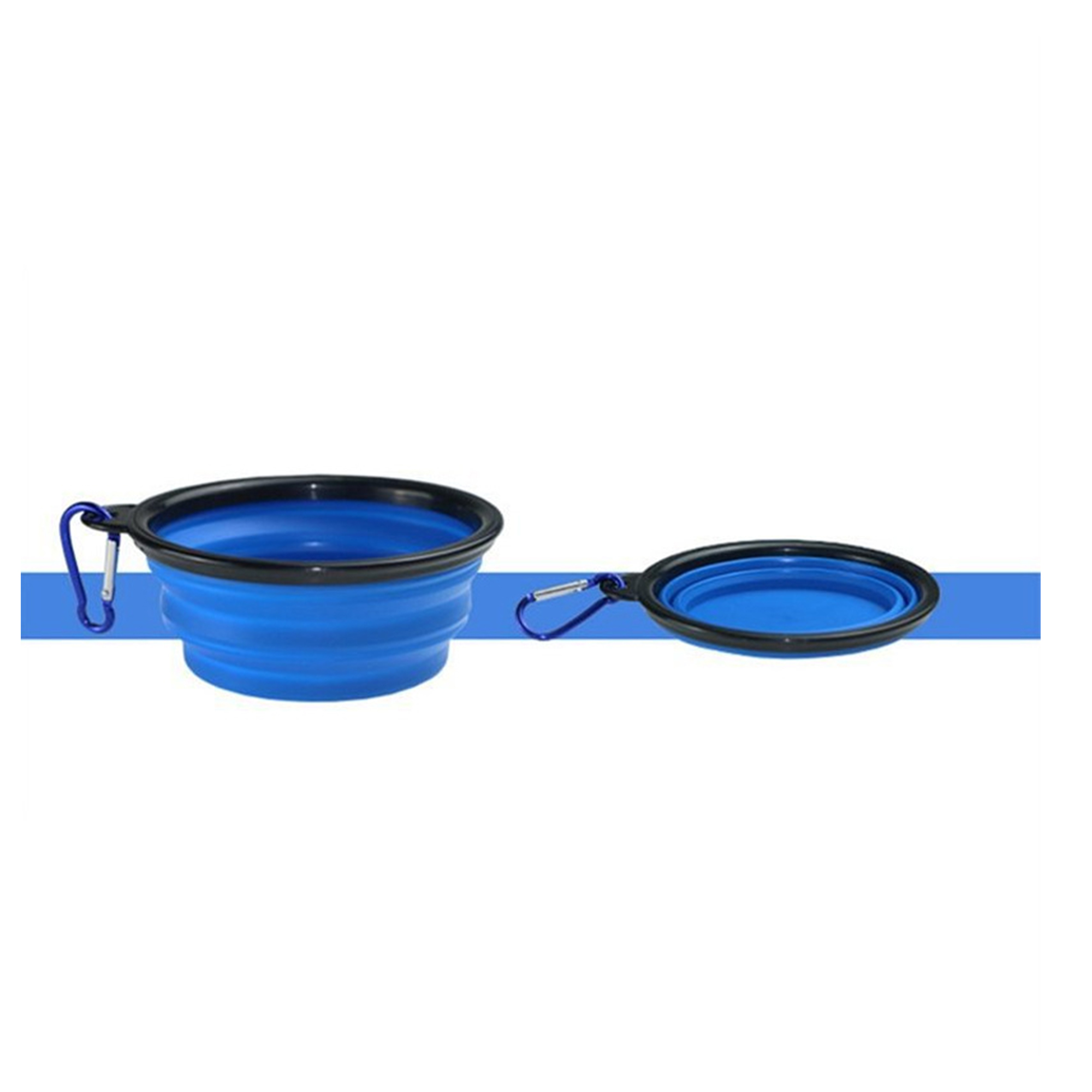 5.5" Collapsible Silicone Pet Feeding Bowl With Metal Clip 8