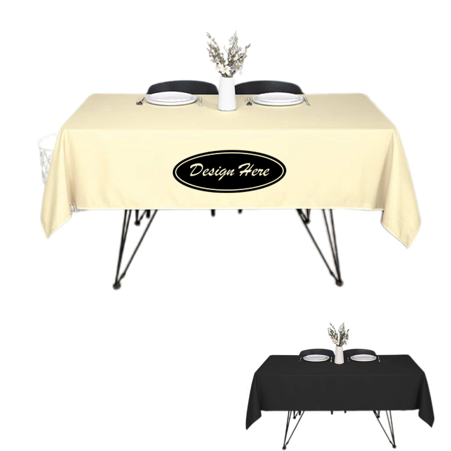 Durable Polyester Rectangle Tablecloth, Stain & Wrinkle Resistant 8