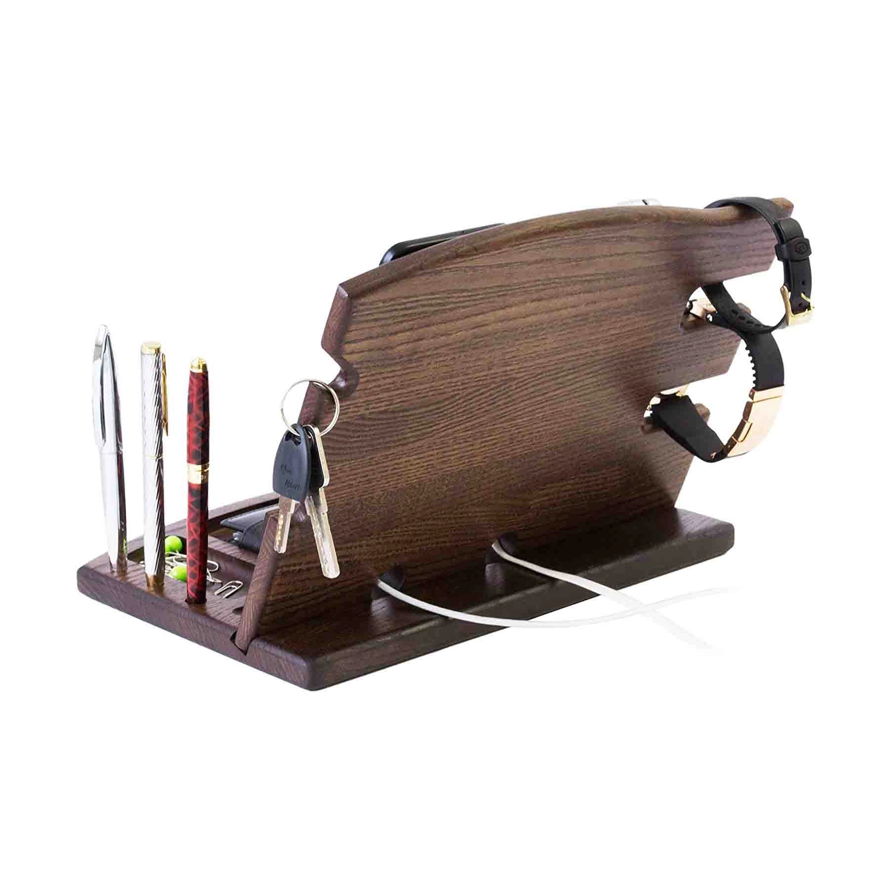 Wood Docking Station Desk Accessories 6