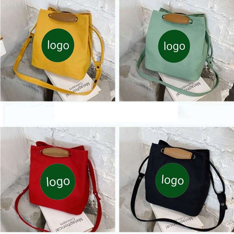 2-in-1 Canvas Crossbody Bag Shoulder Handbag Bucket Bag 5