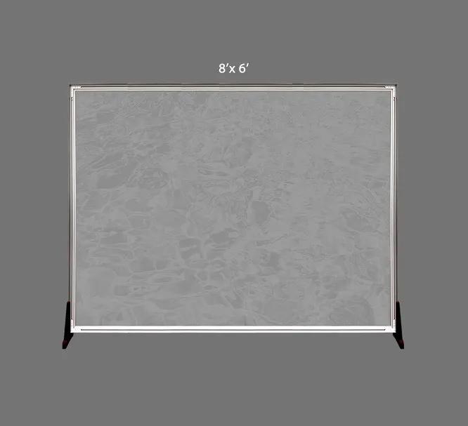 Floor Standing Sneeze Guard - SEG Clear Vinyl (8ft x 6ft) 6