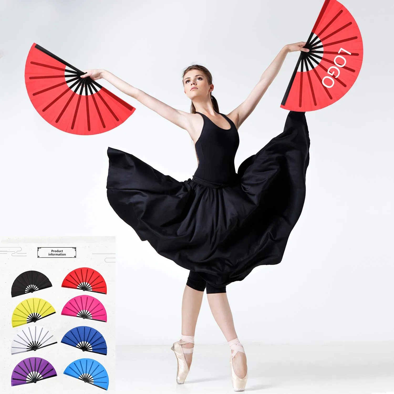 Custom Printed Martial Arts Fan for Performances 7
