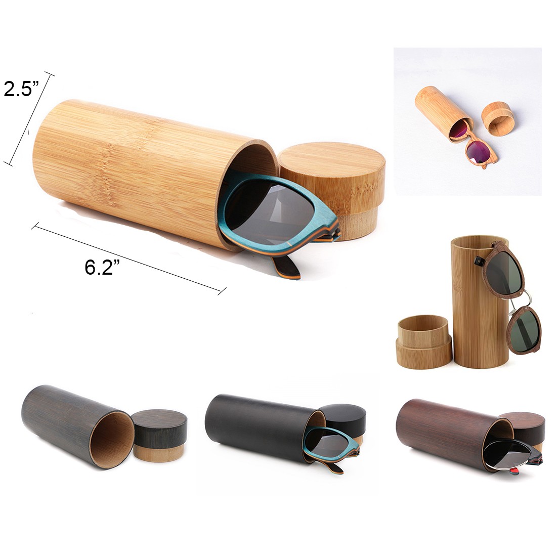Original Round Bamboo Sunglasses Case 2