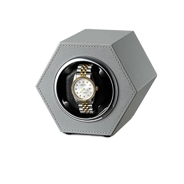 6 Colors Hexagonal Watch Winder Mini Single Rotary Motor Box 8