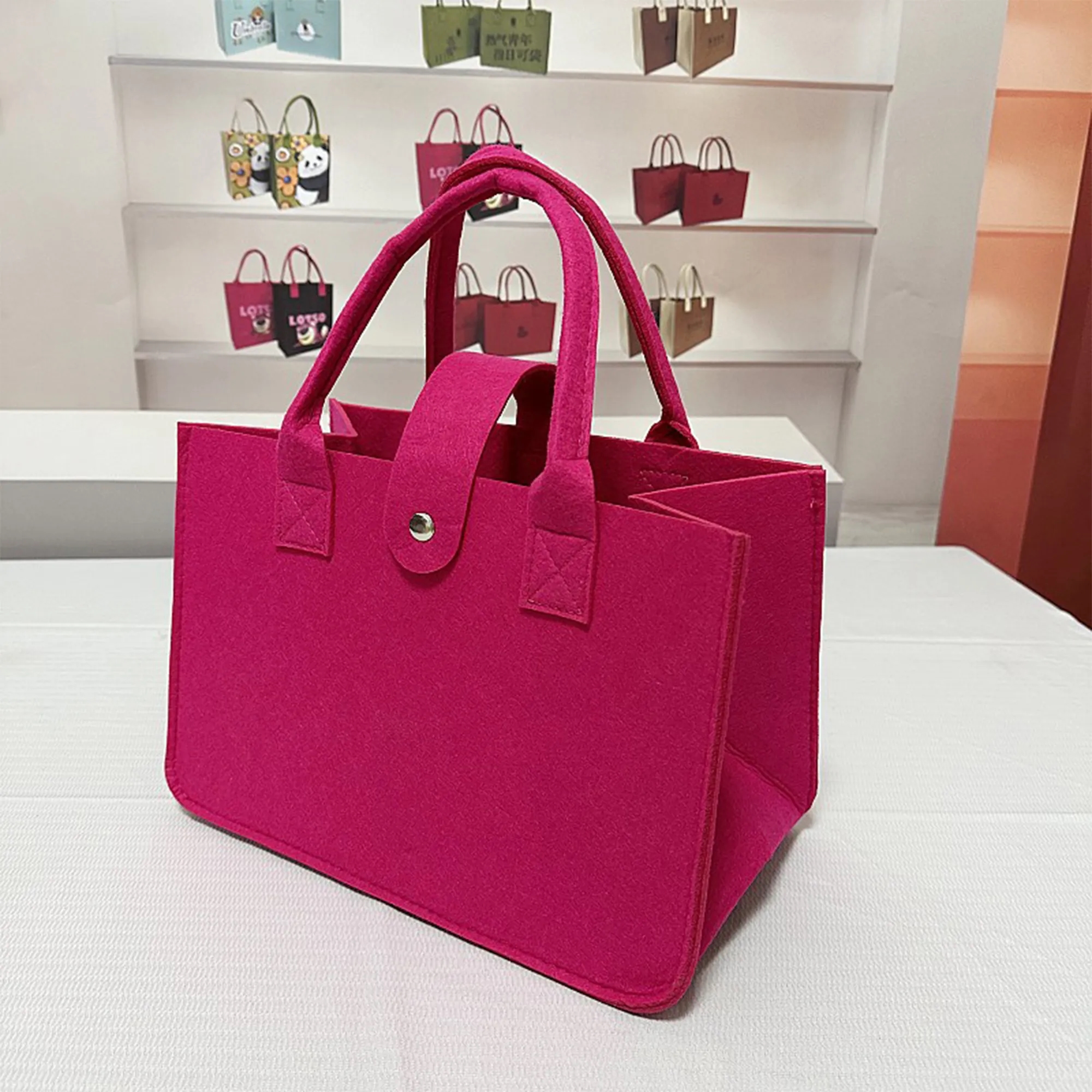 Large Reusable Shopping Travel Gift Felt Tote Bag 13