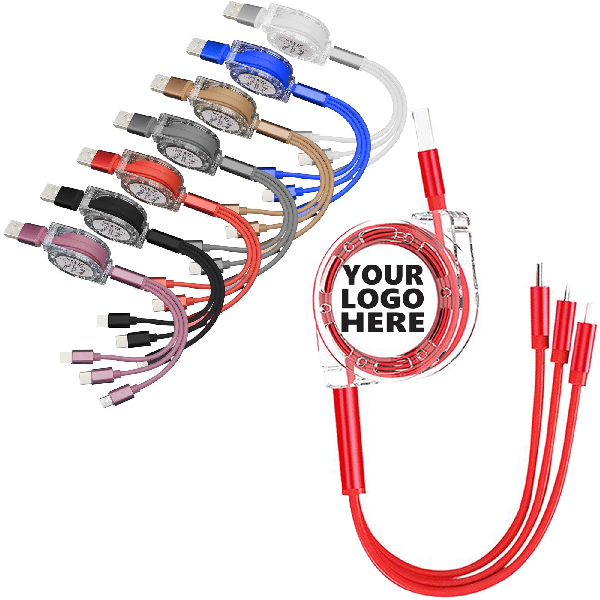 3 in 1 Retractable USB Cable Fast Charger 2