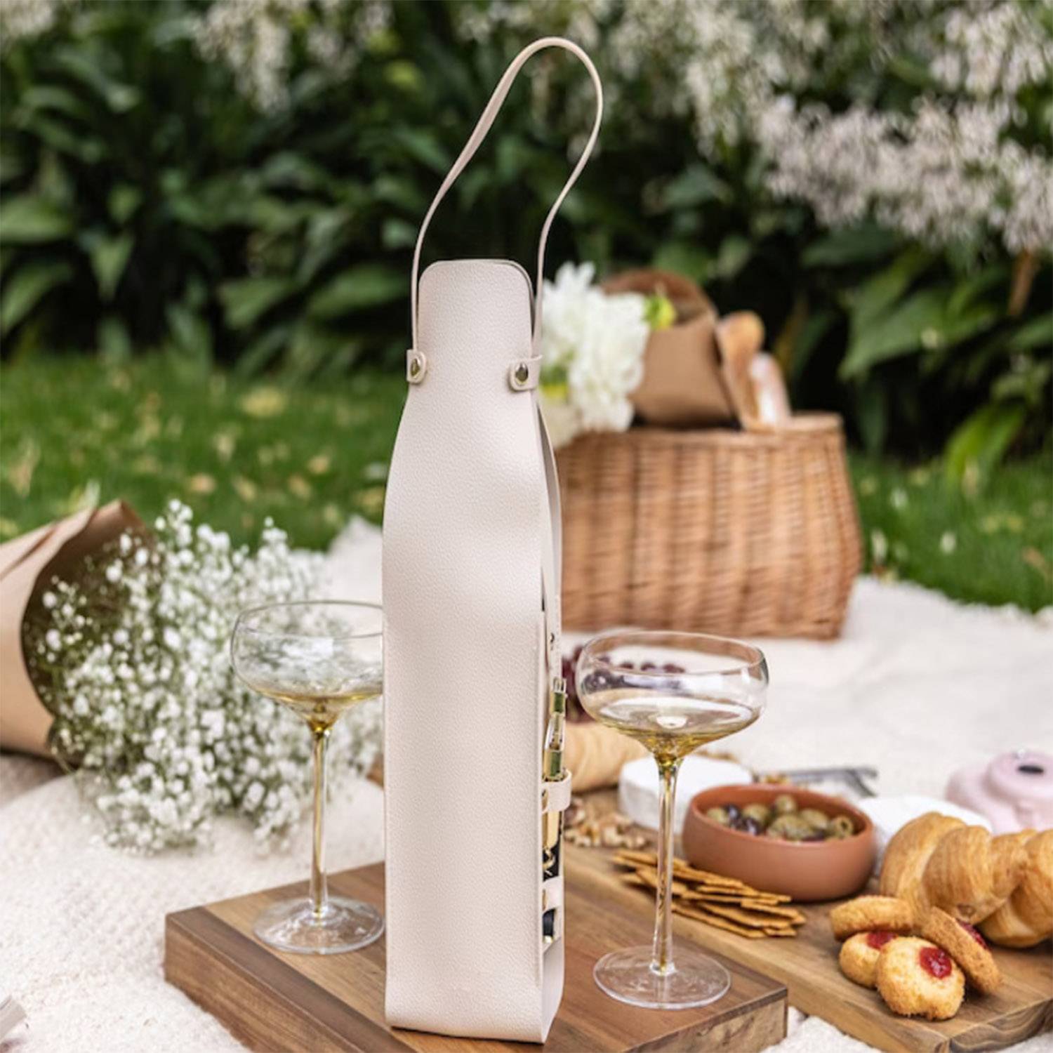 Pu Leather Wine Bottle Carrier Gift Bag 2
