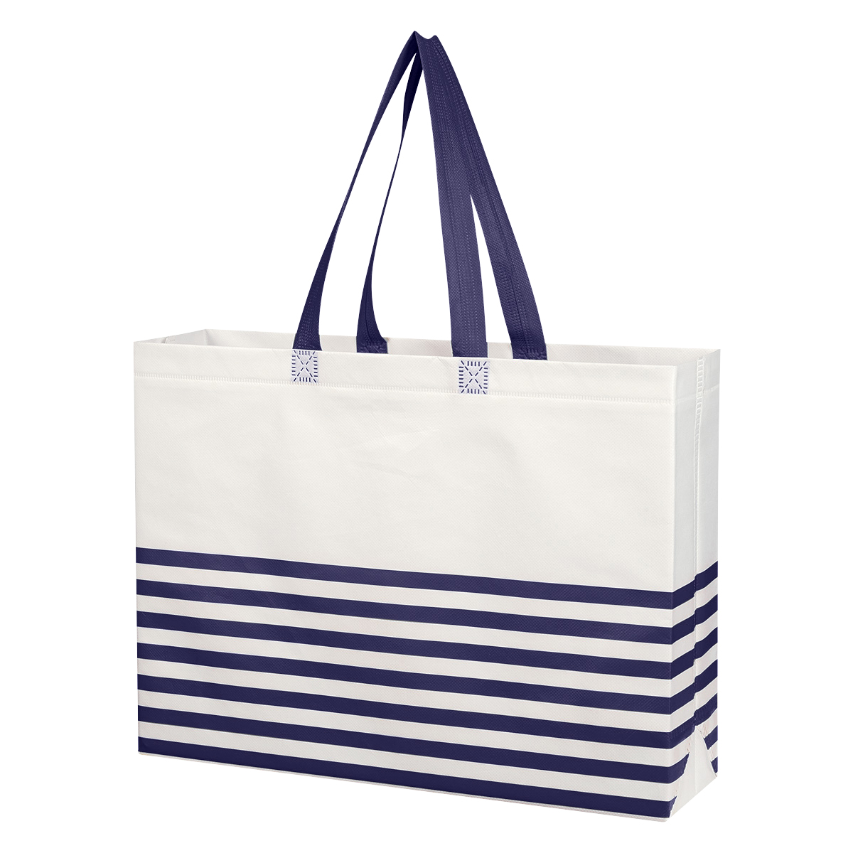 Non-Woven Horizontal Stripe Tote Bag 2