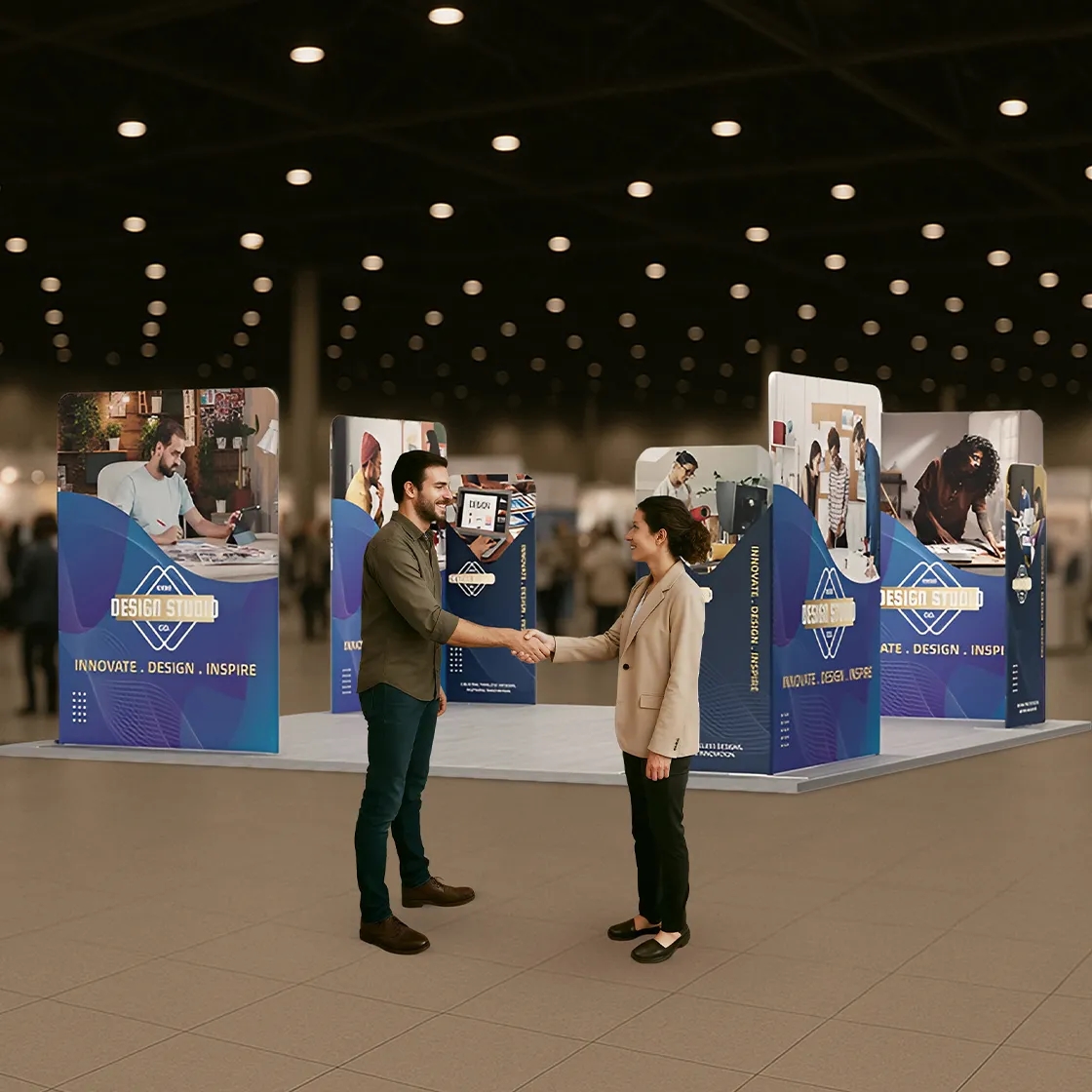 20ft Magnetic Modular Fabric Displays - 4 L-Shape Sections 3