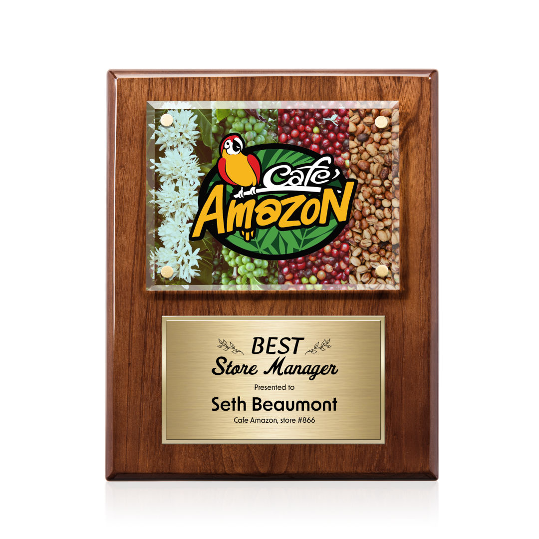 Gossamer VividPrint™ Plaque - Walnut/Gold 5