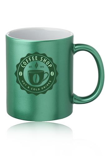 11 oz. Metallic Ceramic Custom Mugs 9