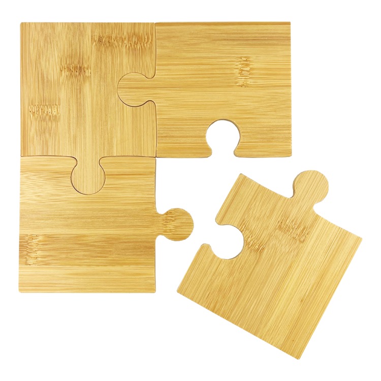 Puzzle Bamboo Coaster Set 6