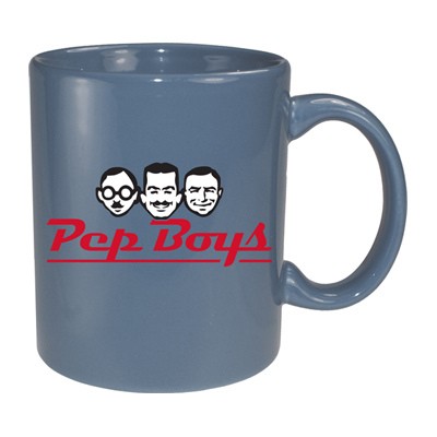 11 oz vitrified coffee mug - ocean blue 1