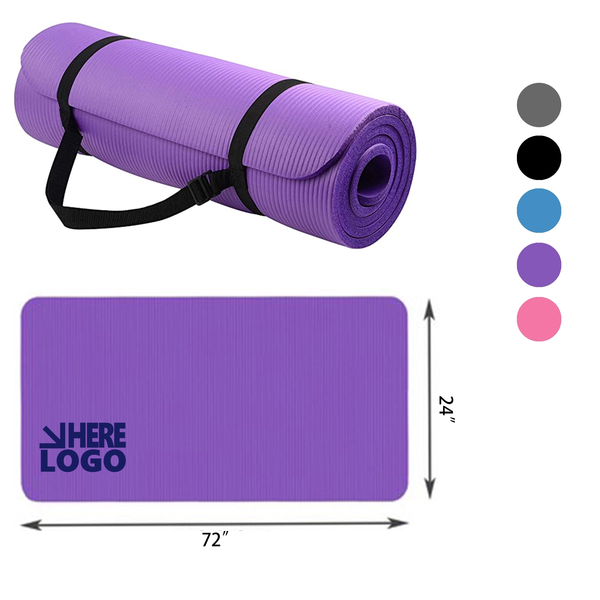 Fitness Yoga Mat With Carrying Strap 3