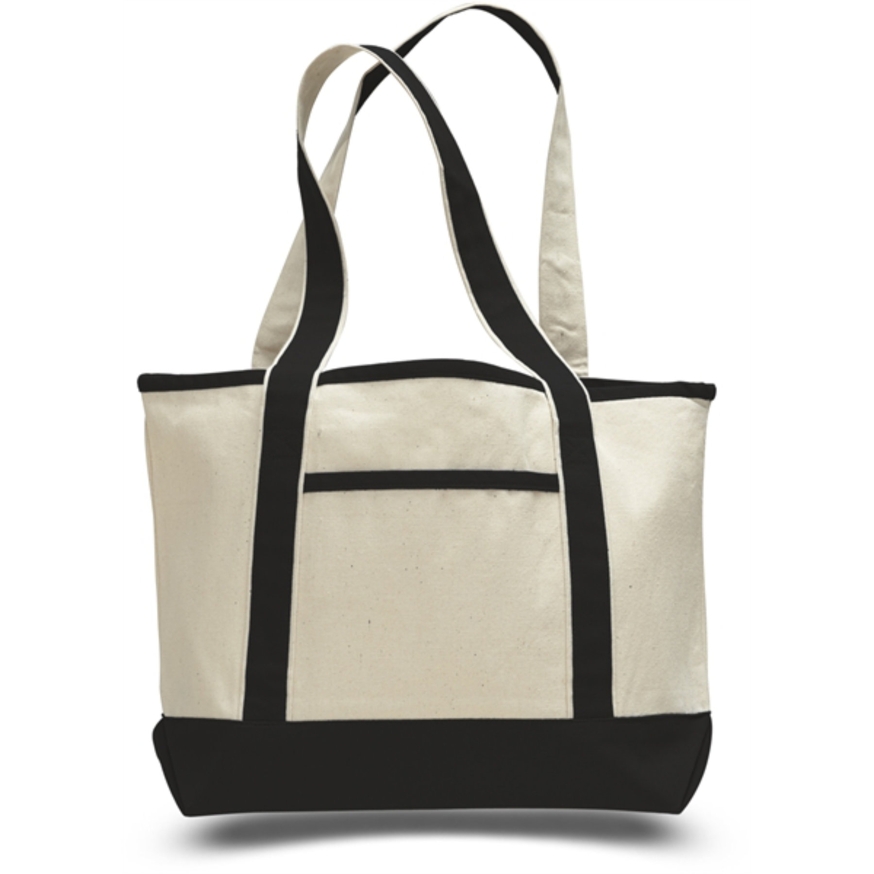 Premium Shopping Tote Bag w/ Zipped Closure & Front Pocket 8