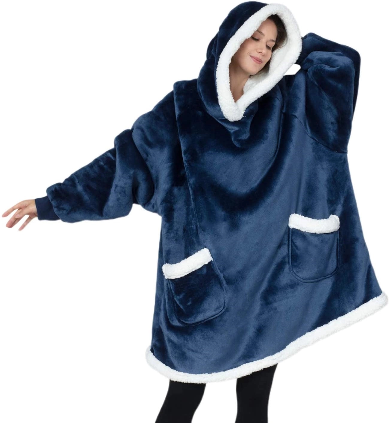 Blanket Hoodie with Deep Pocket and Elastic Sleeve 3