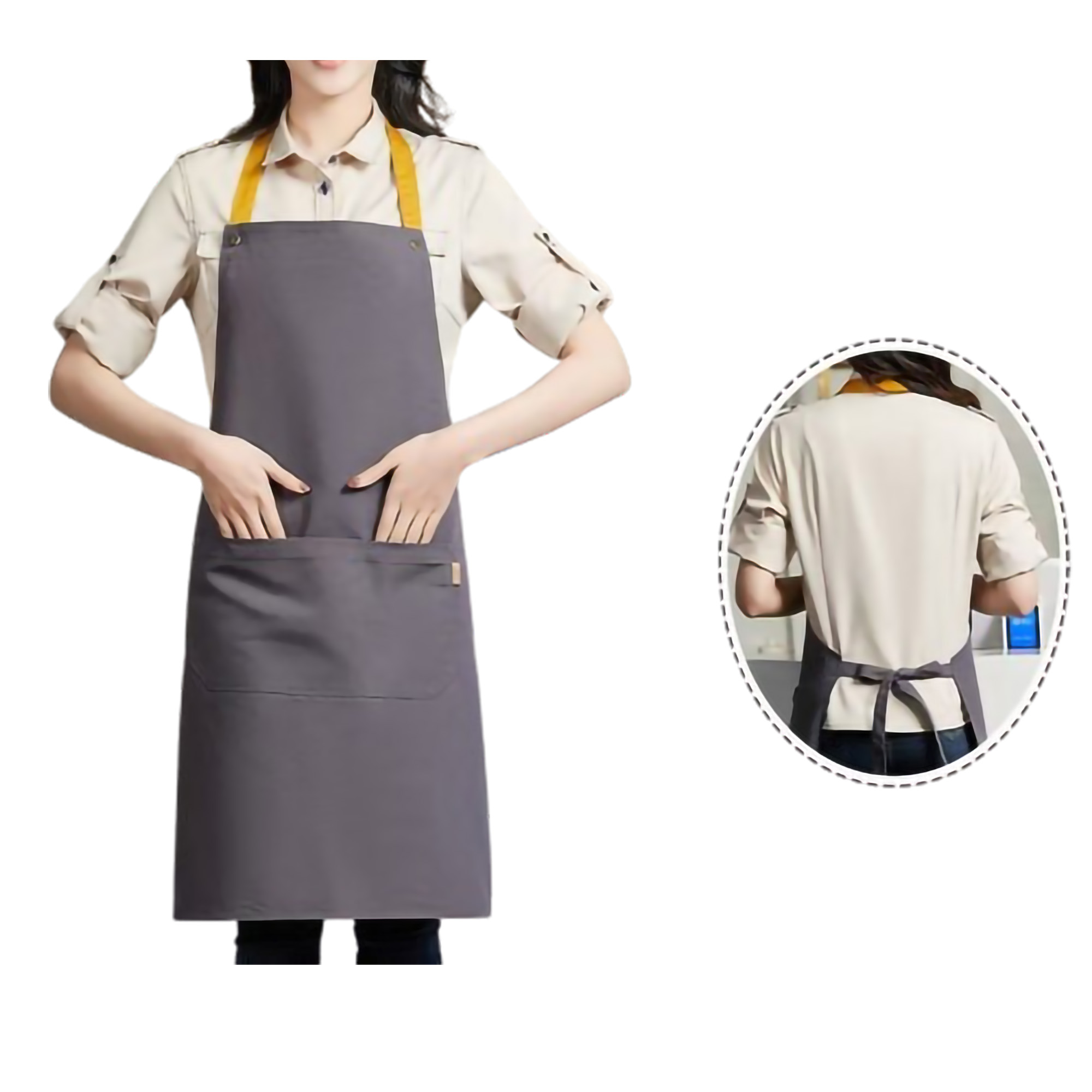 Canvas Kitchen Apron W/ 2 Front Pockets MOQ50 8