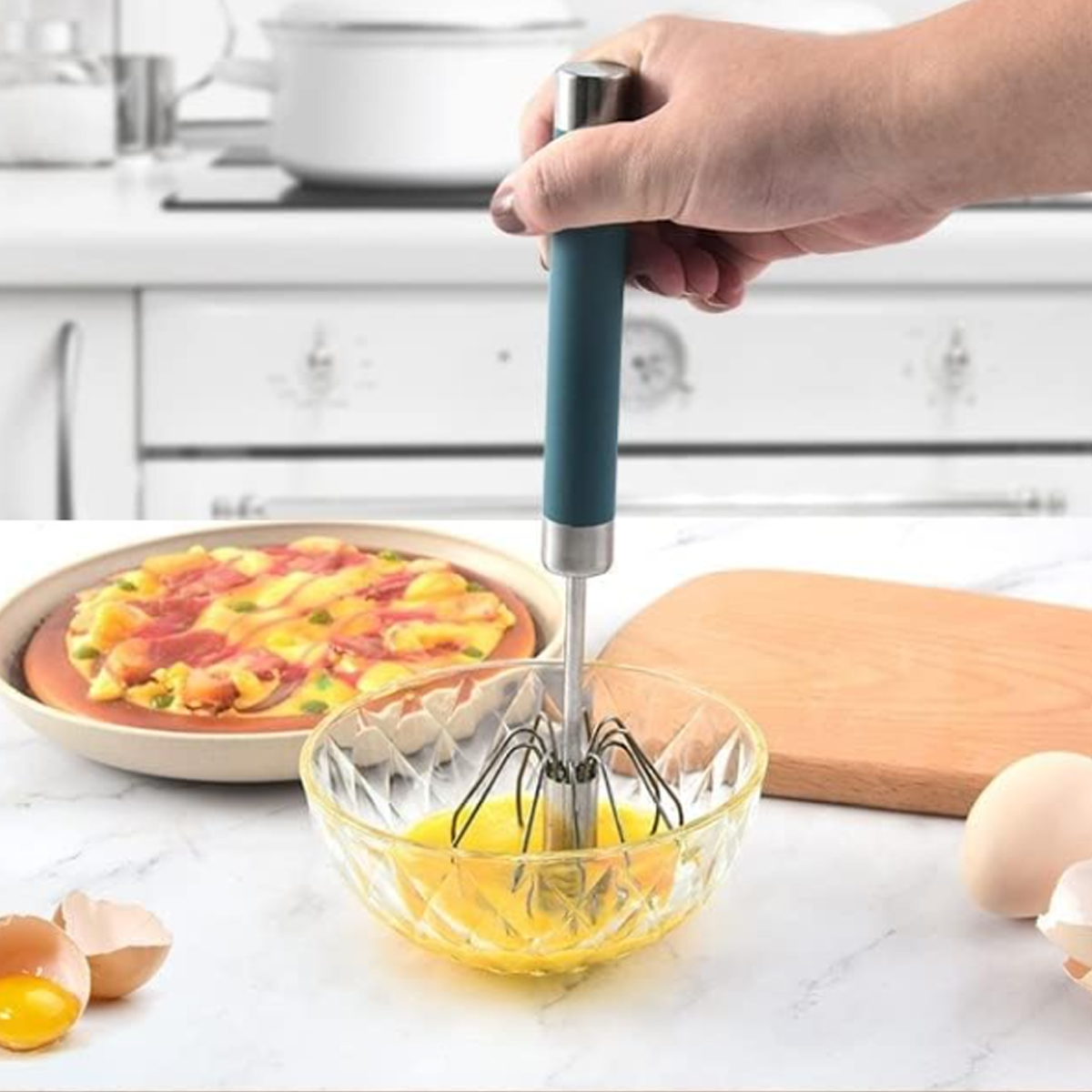 10inch Manual Rotating Egg Beater with Non-Slip Handle 4