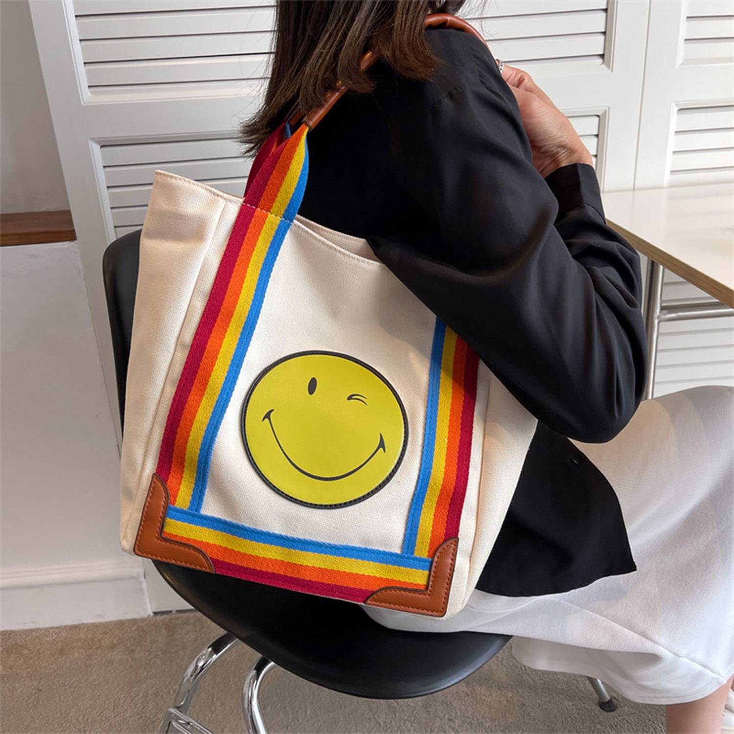 Large Capacity Canvas Tote Bag, custom tote bag with logo imprint 7