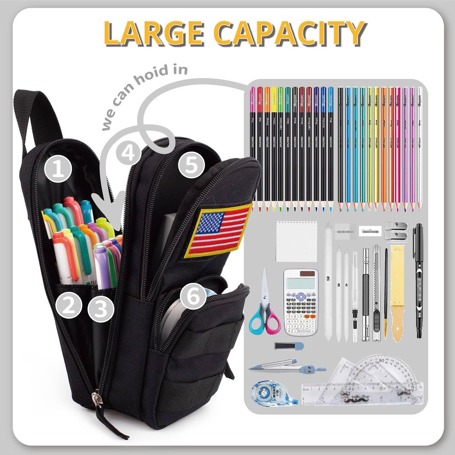 Large Capacity Canvas Pencil Storage Bag 9