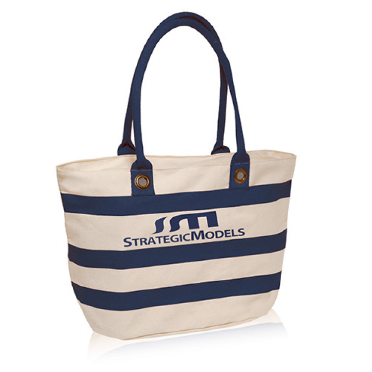 Striped Sailor 10 oz. Canvas Tote Bag, custom tote bag with logo imprint 3