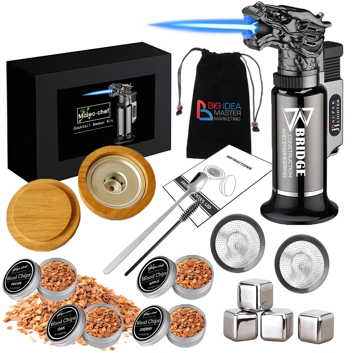14 in 1 Custom Cocktail Smoker Kit With Torch 1