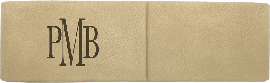 6 1/2" x 2" Light Brown Leatherette Double Pen Case 2