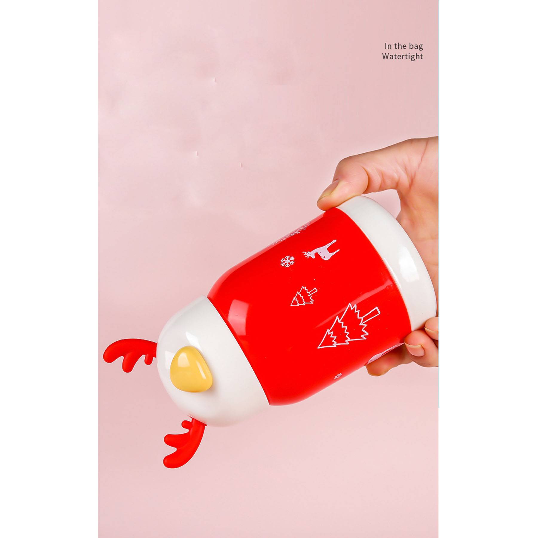 Christmas Antlers Cute Glass Cup 4