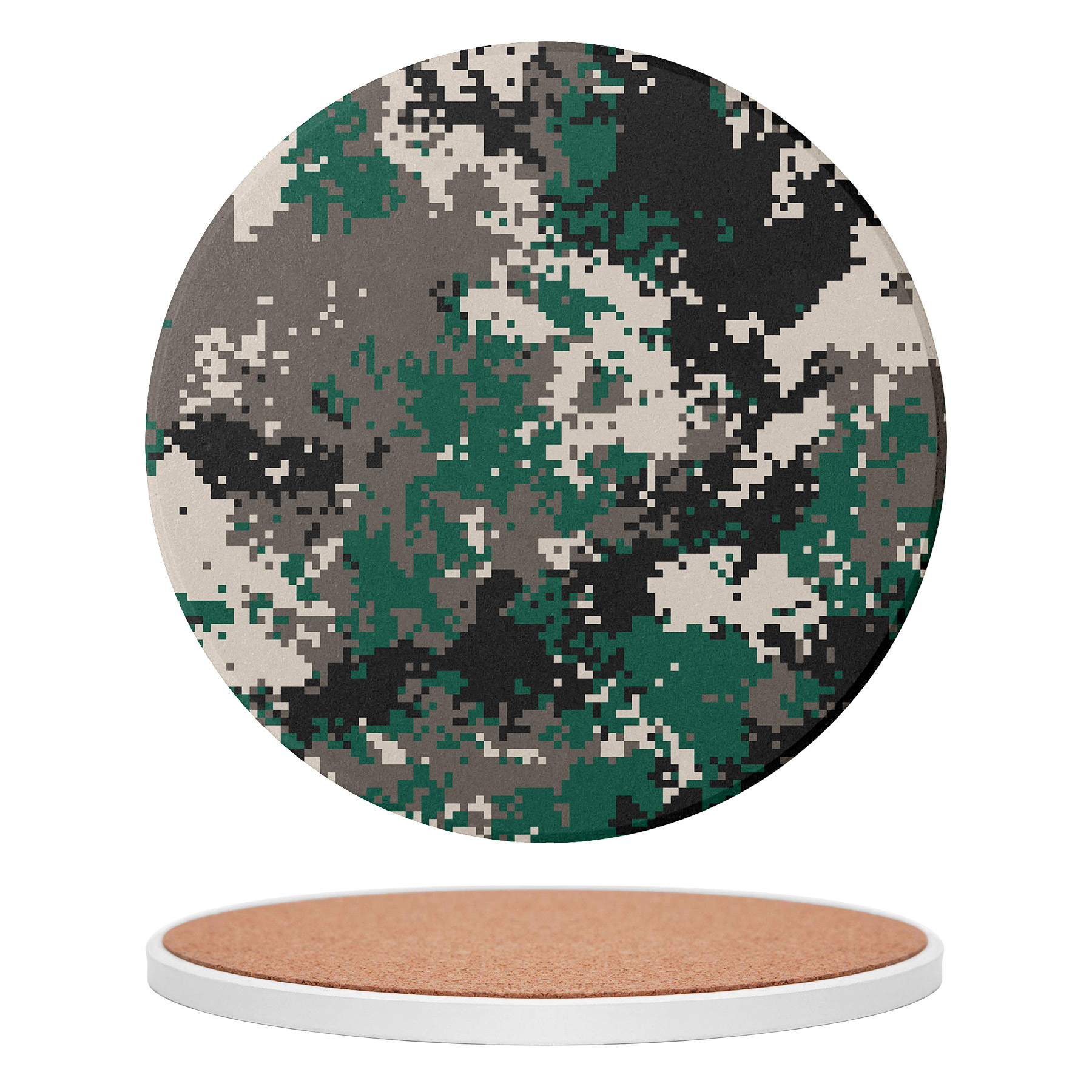 Custom 3.5'' Ceramics Heat-Insulating Coaster With Cork Base 9