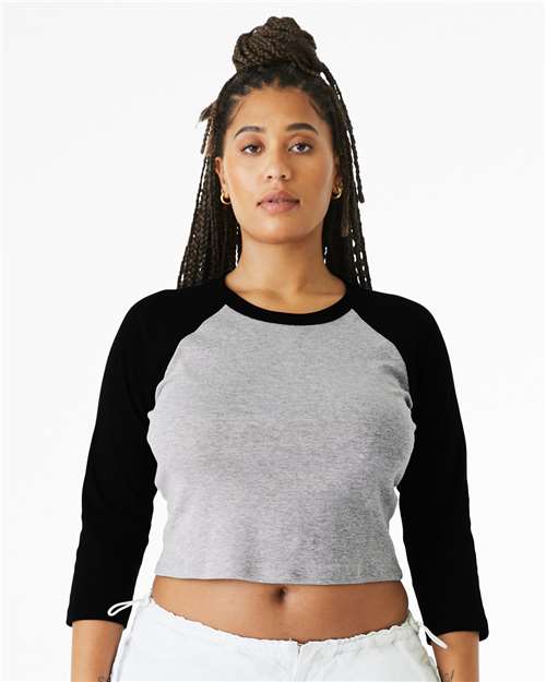 Women's Micro Rib Three-Quarter Raglan Sleeve Baby Tee - 1200 9